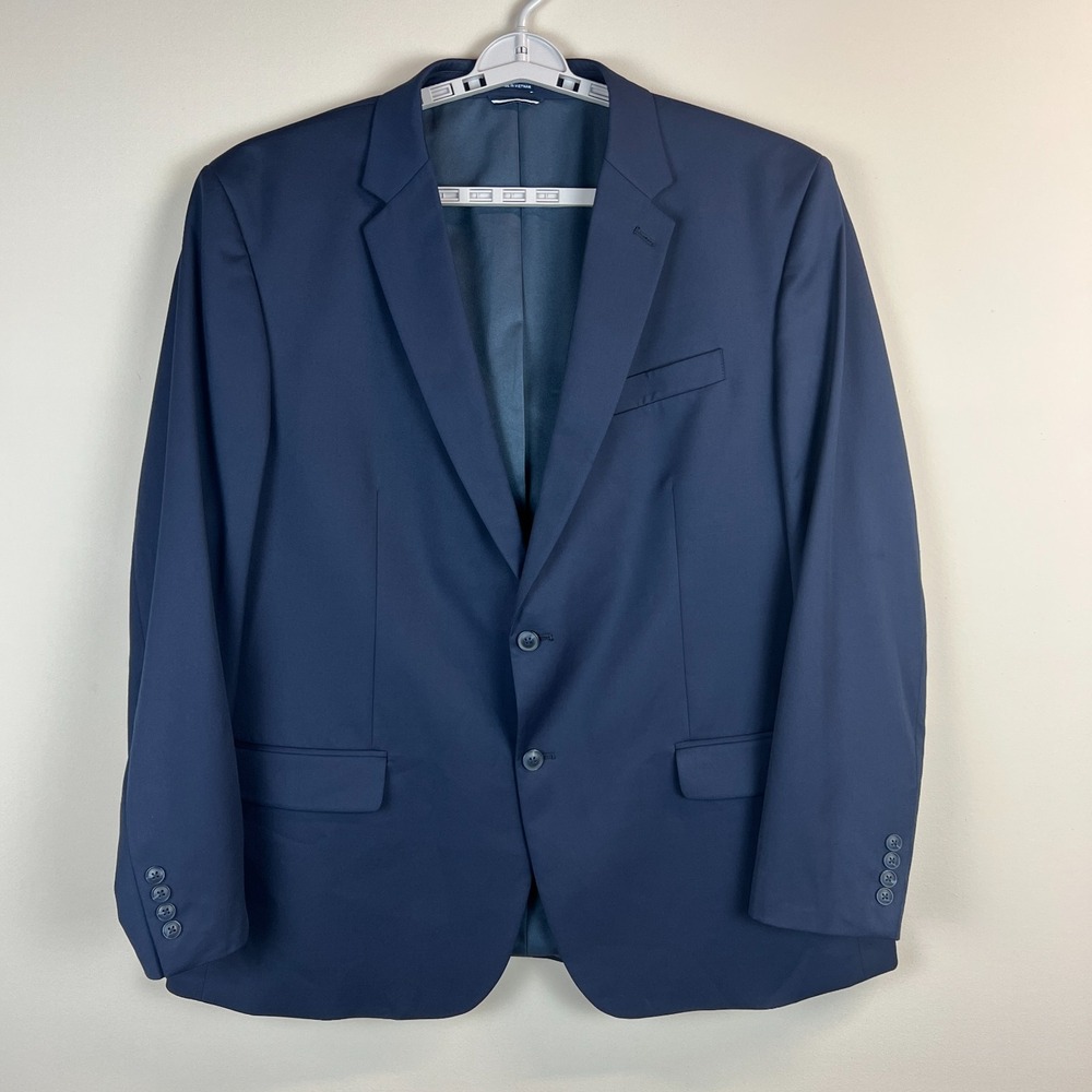 Saddlebred Sport Coat Mens 52L Navy Motion Stretch Blazer Suit Jacket Classic